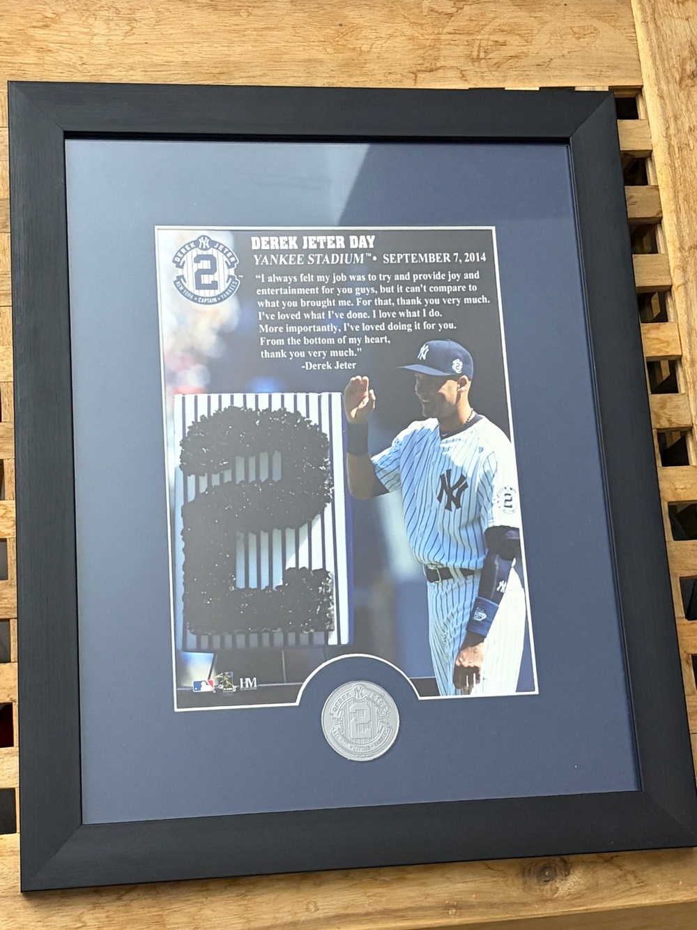 Framed Derek Jeter Yankee Stadium Commemorative Wall Decor - Navy